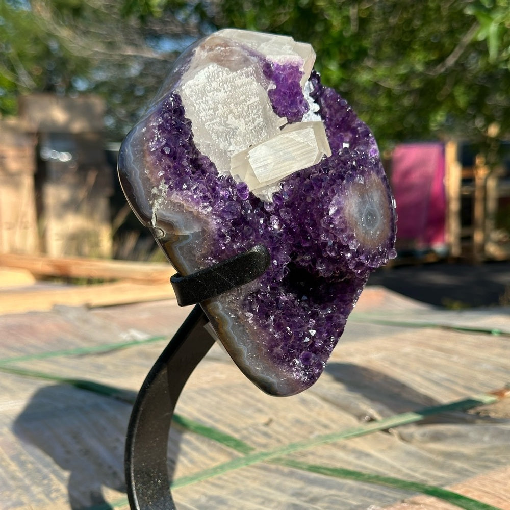 Purple Amethyst with Calcite Formation 💜🌈 PAC05