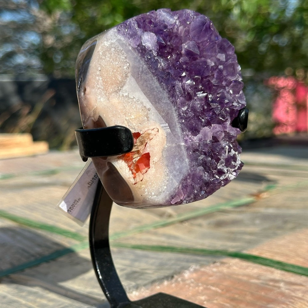Amethyst with Special Calcite Inclusion 💜🌈 ASC04
