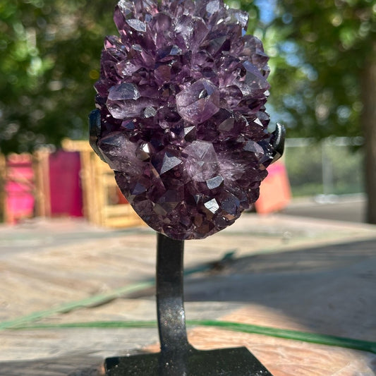 Amethyst Crystal Cluster on Stand  💜🌈