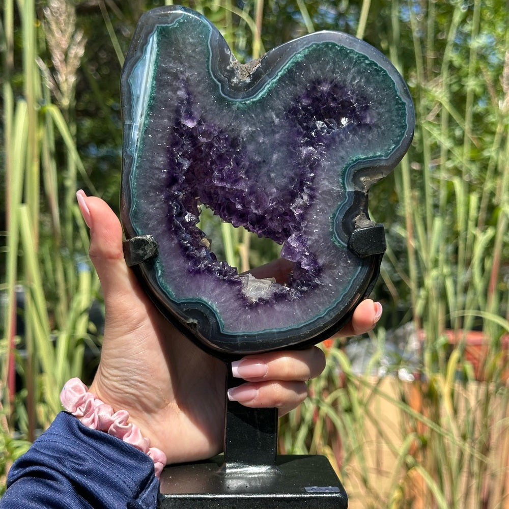 Stunning Purple Amethyst with Green Jade Edges 💜🌈 SPA3