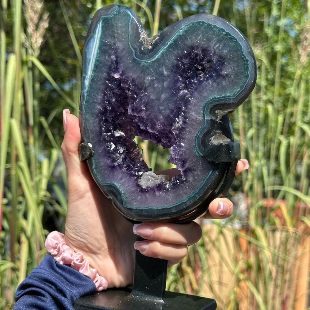 Stunning Purple Amethyst with Green Jade Edges 💜🌈 SPA3