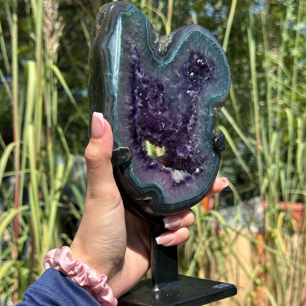 Stunning Purple Amethyst with Green Jade Edges 💜🌈 SPA3