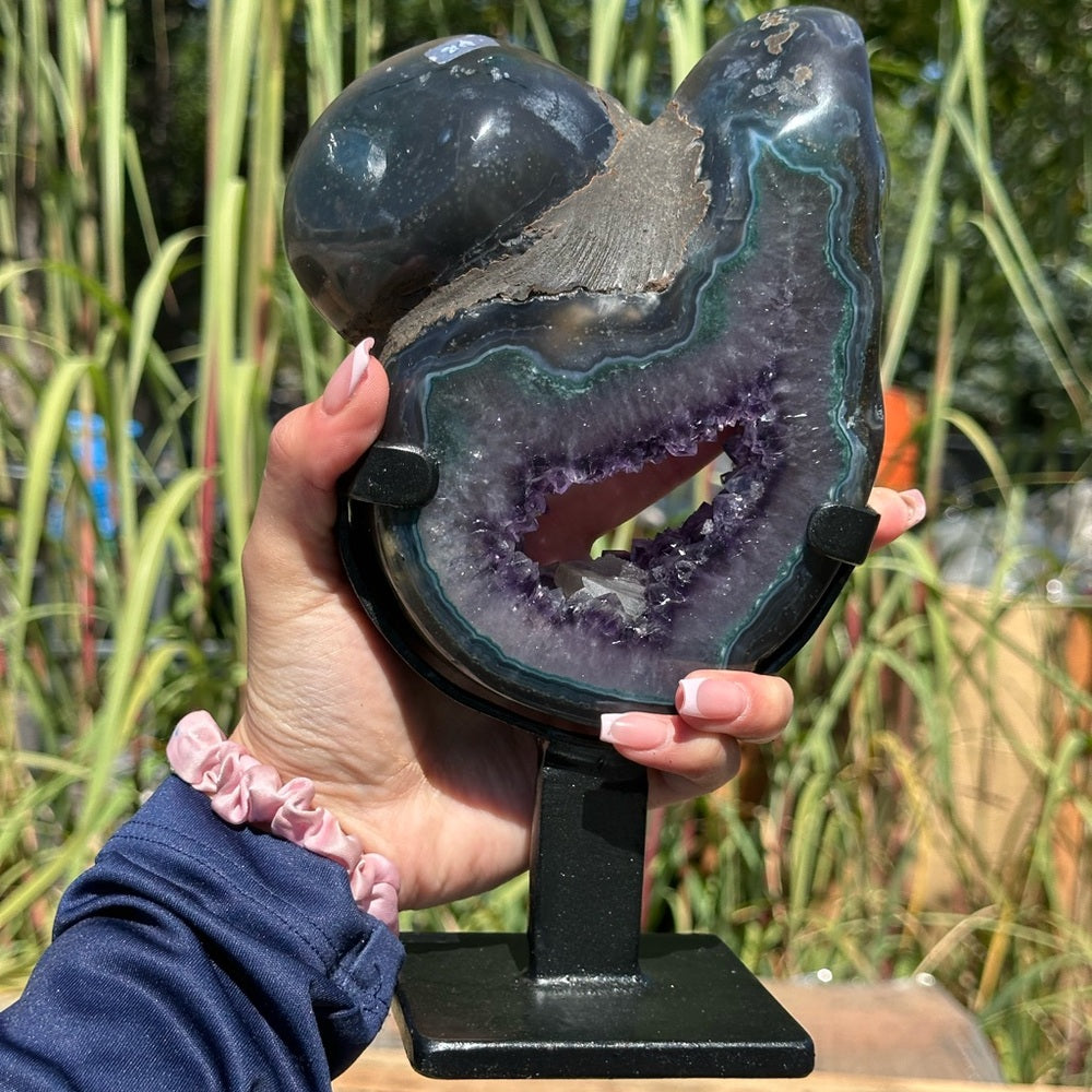 Stunning Purple Amethyst with Green Jade Edges 💜🌈 SPA3