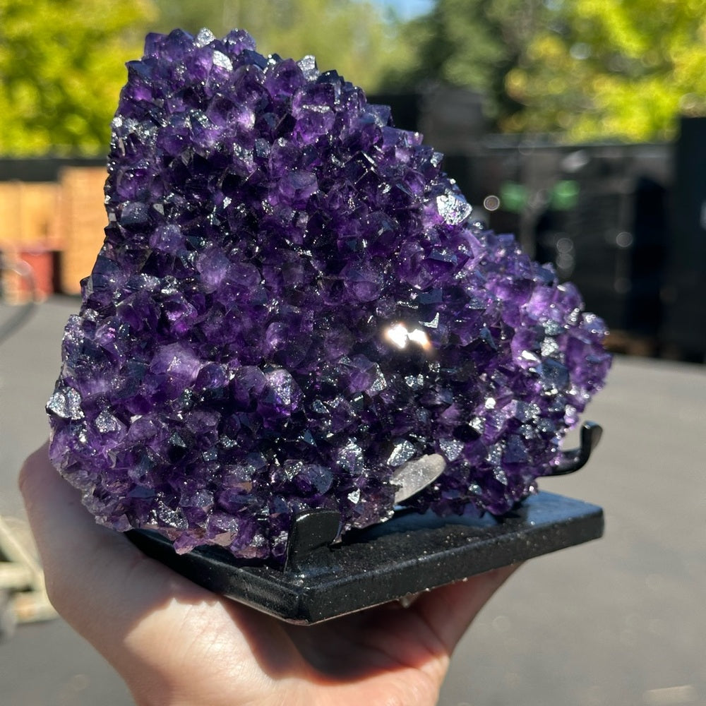 Stunning Purple Crystal Cluster on Stand 💜🌈 SPC2