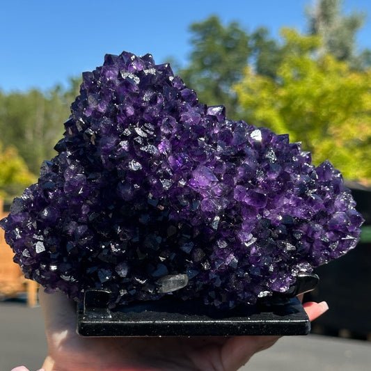 Stunning Purple Crystal Cluster on Stand 💜🌈 SPC2