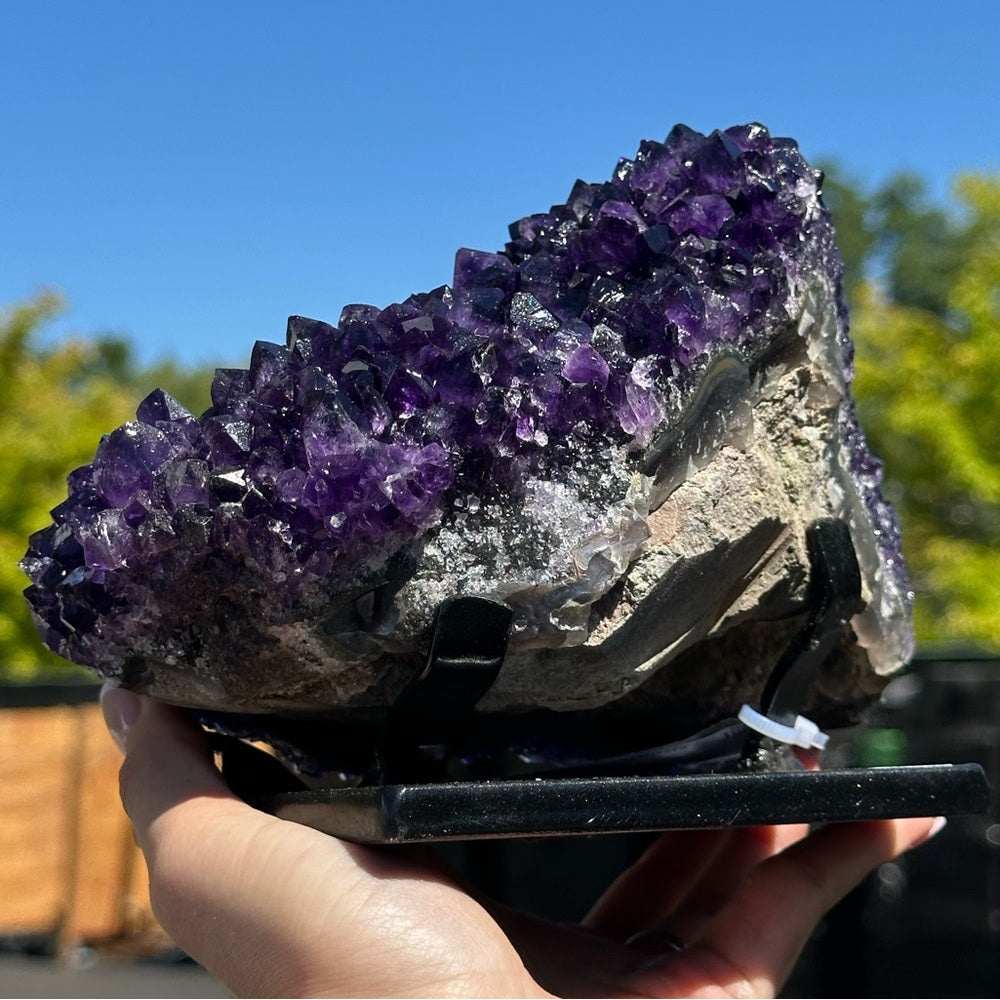 Stunning Purple Crystal Cluster on Stand 💜🌈 SPC2