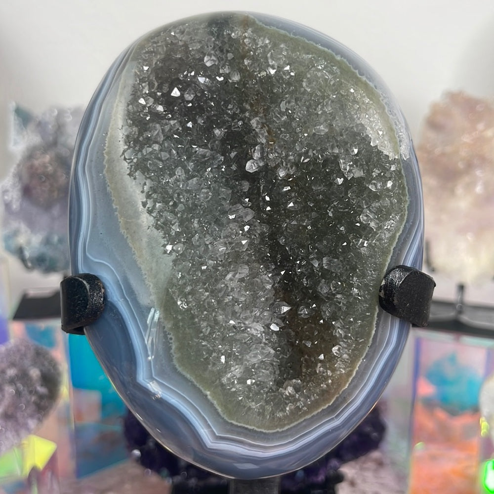 Druzy Amethyst with Blue Agate Banding 💗✨ ABA45