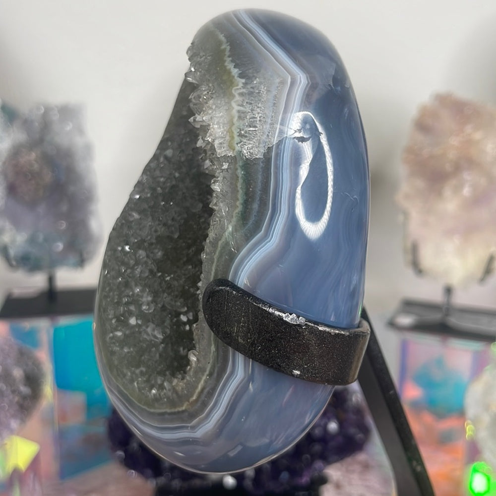 Druzy Amethyst with Blue Agate Banding 💗✨ ABA45