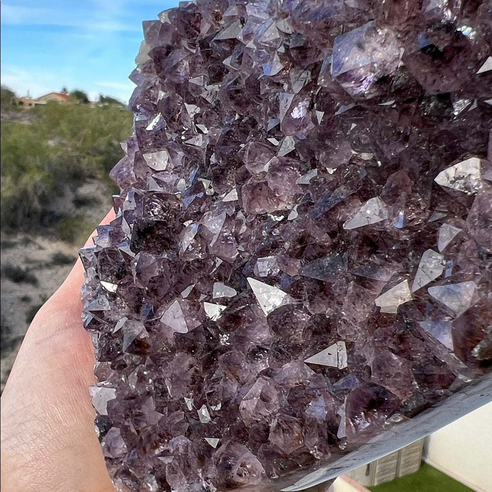 Heart-Shaped Amethyst with Special Crystal Formation 💜🌈 HSA07